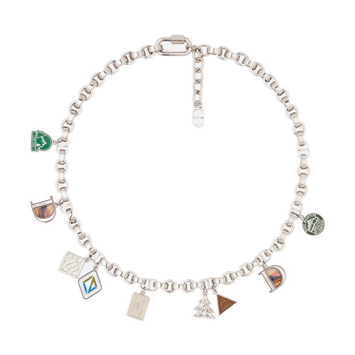 DIOR/迪奧 22新款 男士銀色鍍銀黃銅配彩色樹(shù)脂吊飾項(xiàng)鏈N1853HOMMT_D230