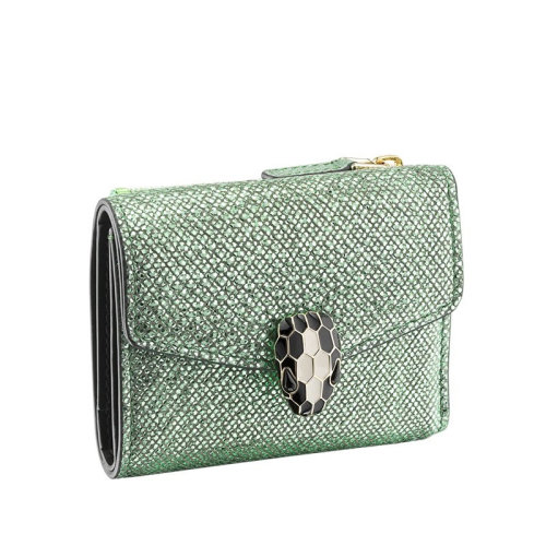 BVLGARI/寶格麗  SERPENTI FOREVER 女士薄荷綠牛皮短款錢(qián)包 290125