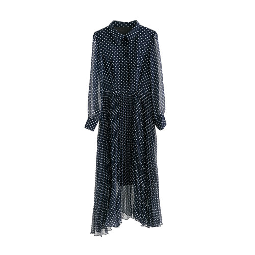 GeleiStory/GeleiStory 夏季新款波點(diǎn)連衣裙女長袖摩登波點(diǎn)長款收腰顯瘦氣質(zhì)打底裙 女裝＞女士裙裝＞女士連衣裙