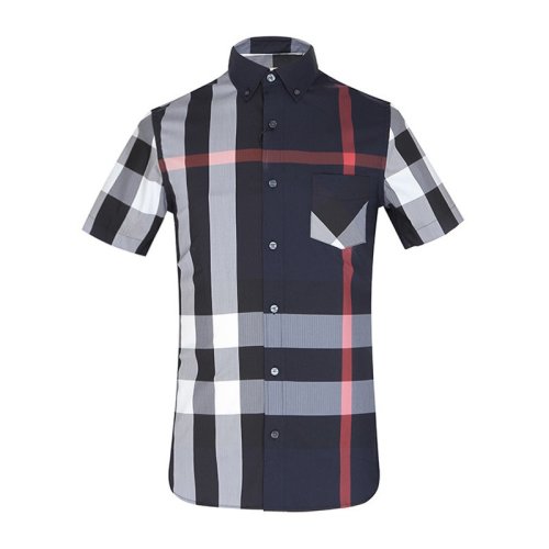  BURBERRY/博柏利 男士格紋棉質(zhì)短袖襯衫 4045842 PLFSX