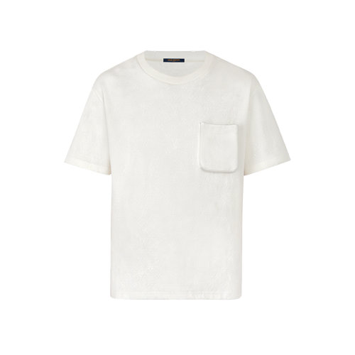 Louis Vuitton/路易威登 22年秋冬新款 MONOGRAM系列 男士白色純棉3D口袋短袖T恤1A5VI0