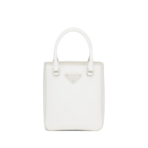 PRADA/普拉達(dá) 22年新款 女士小號白色亮面皮革復(fù)古移動肩帶徽標(biāo)1BA331_ZO6_F0009_V_OOO