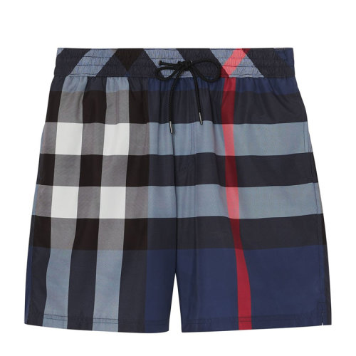 BURBERRY/博柏利  男裝 服飾 藍色經(jīng)典格紋抽繩男士休閑短褲 8013879