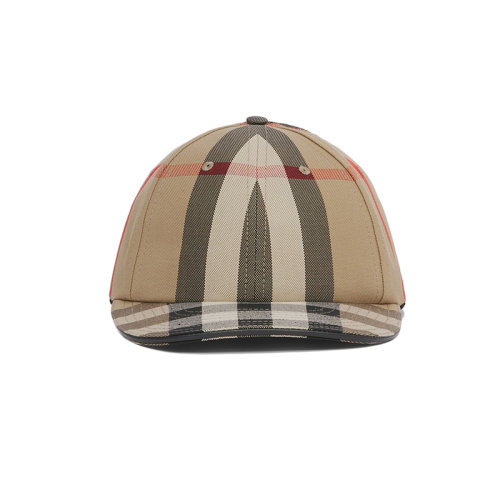 BURBERRY/博柏利 22年秋冬新款 男女同款典藏米色純棉徽標(biāo)裝飾格紋棒球帽鴨舌帽80560761