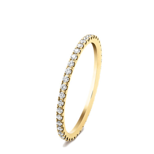 Van Cleef & Arpels/梵克雅寶 經(jīng)典Félicité系列 18K金黃金鑲嵌鉆石1.25毫米寬戒指婚戒指環(huán)VCARO8BN00