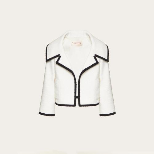  VALENTINO華倫天奴 22年秋冬 女士 夾克 VESTE EN CRISP TWEED 1B3CE2L47A66A1