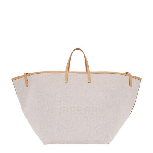  BURBERRY/博柏利 女士灰色織物/配皮手提包 80390791 PLSX