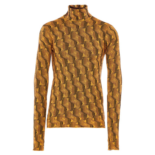 PRADA/普拉達(dá) 秋冬 男士玉米黃提花羊毛高領(lǐng)毛衣UMR500_1ZEH_F0080_S_212