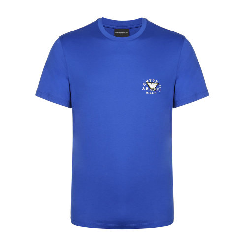 Emporio Armani/安普里奧阿瑪尼 寶石藍 男士品牌徽標飾圓領短袖T恤【EMOJI CAPSULE】 3H1T9G-1JCQZ-0953