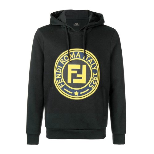 Fendi/芬迪  男裝 服裝 純棉logo印花連帽套頭運動衫 男士衛(wèi)衣