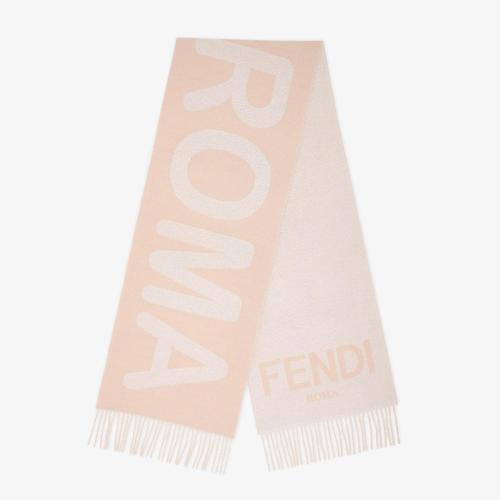  FENDI芬迪 22年秋冬 女士 圍巾 粉紅色羊絨和羊毛圍巾 FXT251AIX7F0QD1