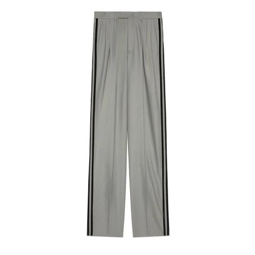  GUCCI古馳 22年秋冬 男士 adidas x Gucci聯(lián)名系列褶裥羊毛長褲 720115 ZAD94 1110