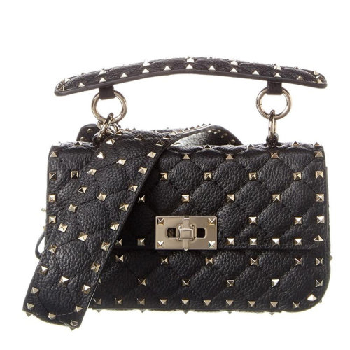 Valentino/華倫天奴 Rockstud Spike系列女士純色菱格絎縫小牛皮經(jīng)典鉚釘裝飾單肩包斜挎包手提包女包 TW2B0E93-AVB 多色可選