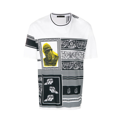 VERSACE/范思哲 男士白色棉質(zhì)圖案短袖T恤 A79031-A224833-A7771