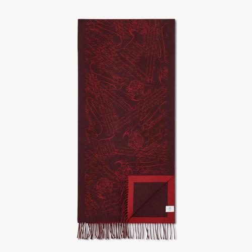  伯魯提BERLUTI 22年秋冬 男士 圍巾 雙面Scritto圖紋圍巾 T21SJ102-WCCJ_RTW-L39