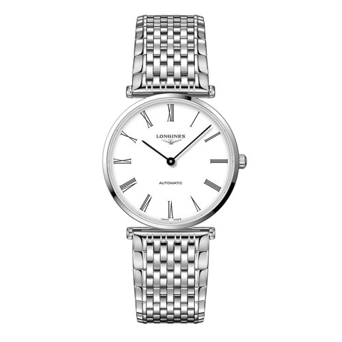 LONGINES/浪琴 嘉嵐系列 男女通用精鋼表殼白色表盤精鋼表帶自動(dòng)機(jī)械機(jī)芯38毫米手表L4.918.4.11.6