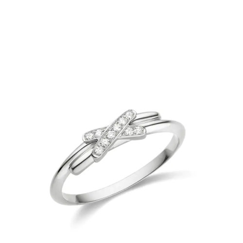 Chaumet/尚美 經(jīng)典JEUX DE LIENS系列 18k金白金緣系一生鉆石戒指082217