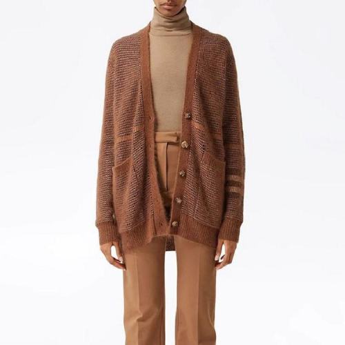  BURBERRY/博柏利 女士咖啡色羊毛針織衫/毛衫 80332261 PLFSX