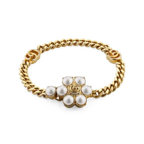  GUCCI古馳 22年秋冬 女士 珍珠雙G手鐲 645659 I4620 8078