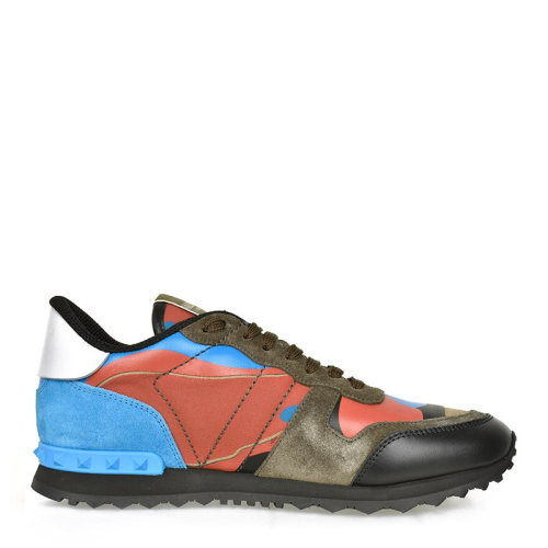 Valentino/華倫天奴 男士拼色皮革經(jīng)典字母徽標迷彩裝飾休閑鞋運動鞋平底鞋系帶鞋男鞋 SY0S0723-TCC-GL9