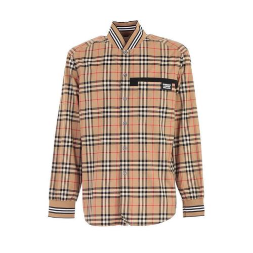  BURBERRY/博柏利 男士米色棉質(zhì)長袖襯衫 80173021 PLFSX