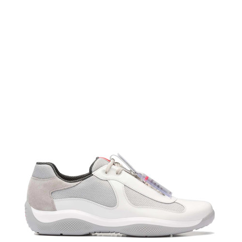 PRADA/普拉達 22年新款 America’s Cup Original系列 男士白色皮革和Bike織物材質系帶運動鞋PS0906_5RU_F0009