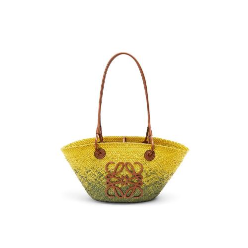  LOEWE羅意威 22年秋冬 女士 手提包 Small Anagram Basket bag in iraca palm and calfskin A2