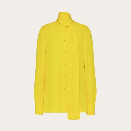  VALENTINO華倫天奴 22年秋冬 女士 長(zhǎng)袖襯衫 CHEMISE EN GEORGETTE XB3AB3B21MHMD1