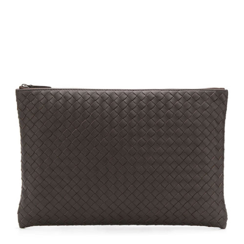 Bottega Veneta/葆蝶家 BV  男士棕色編織皮革手拿包錢包零錢包 522430-V001N-2006