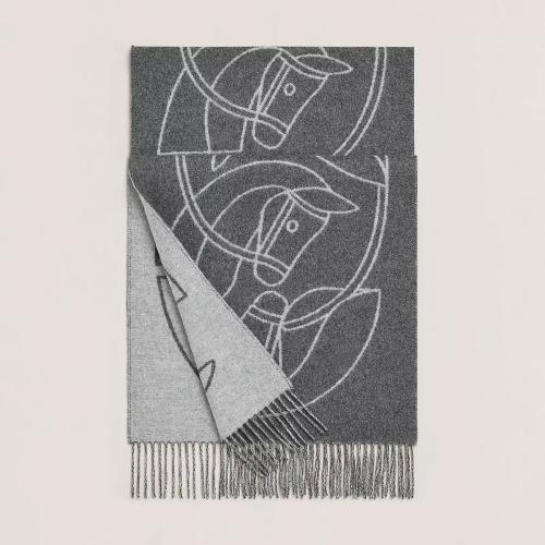  HERMES愛馬仕 22年秋冬 女士 圍巾 Echarpe Casaque Entrelacs Equestres H253955S 02