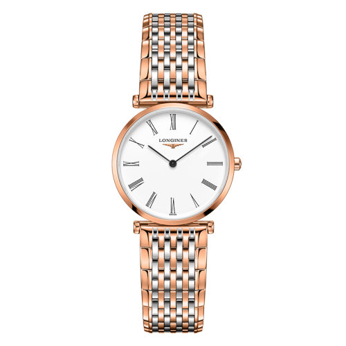 LONGINES/浪琴 嘉嵐系列 石英表白盤粉色PVD表殼粉表帶男女同款表29毫米L4.512.1.91.7