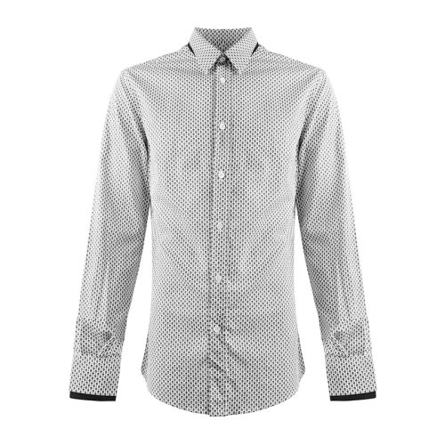 Alexander McQueen/亞歷山大麥昆 男裝 服飾 拼色棉翻領(lǐng)襯衣 男士長袖襯衫