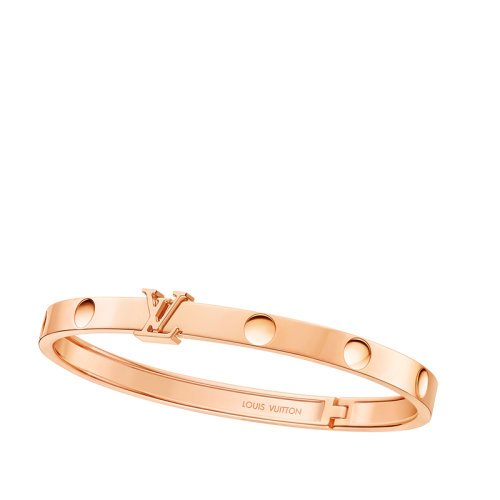 Louis Vuitton/路易威登 EMPREINTE系列 經(jīng)典款18k金玫瑰金LV徽標(biāo)手鐲Q95636