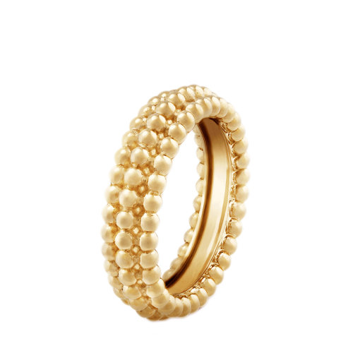 Van Cleef & Arpels/梵克雅寶 Perlée perles d'or系列 18K金黃金三排珍珠輪廓戒指指環(huán)VCARP0X800