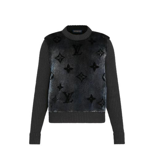  LV路易威登 22年秋冬 男士 針織衫 MONOGRAM 皮草圓領(lǐng)毛衣 1A8A32 1A8A37 1A8A35 1A8A34 1A8A3 預(yù)定商品2-8周發(fā)貨