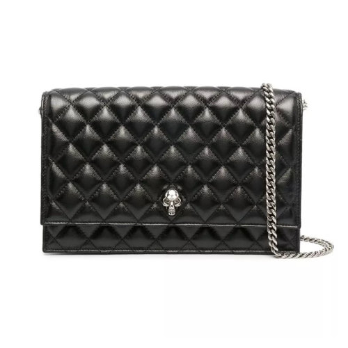 Alexander McQueen/亞歷山大麥昆 女士 女包 黑色皮革時(shí)尚斜挎包單肩包 6302661LYAL1000