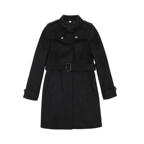 BURBERRY/博柏利 女士黑色羊毛中長款風(fēng)衣 3844807