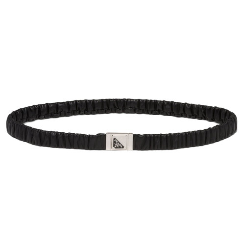 PRADA/普拉達(dá)  女士黑色納帕皮革彈性腰帶20毫米1CC511_038_F0002