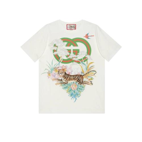  GUCCI古馳 22年秋冬 女士 中國(guó)新年系列互扣式雙G?T恤 615044 XJD4G 9095