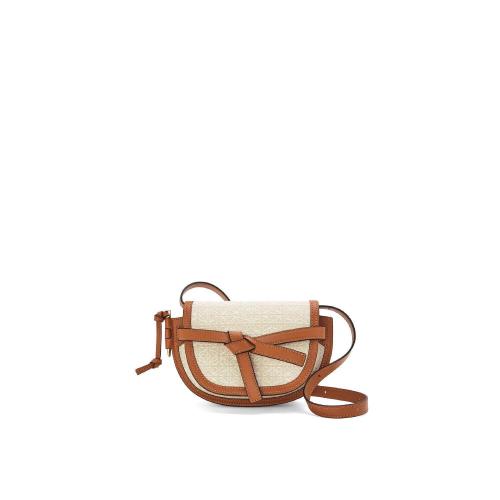  LOEWE羅意威 22年秋冬 女士 單肩包 Mini Gate Dual Anagram bag in jacquard and calfskin A6