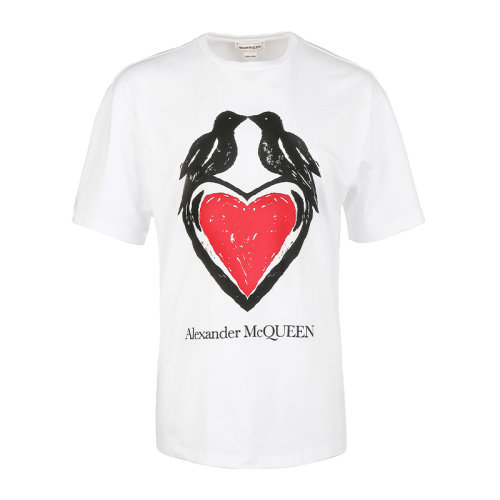 Alexander McQueen/亞歷山大麥昆棉質(zhì)寬松女士短袖T恤668432QZADP