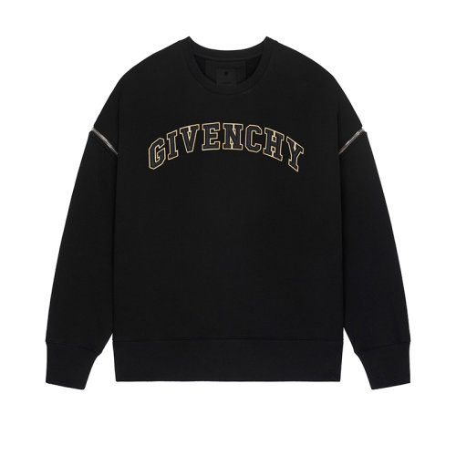 Givenchy/紀(jì)梵希 22年早春新款 男士黑色純棉拉絨可拆卸衣袖logo衛(wèi)衣BMJ0ER3Y69-001