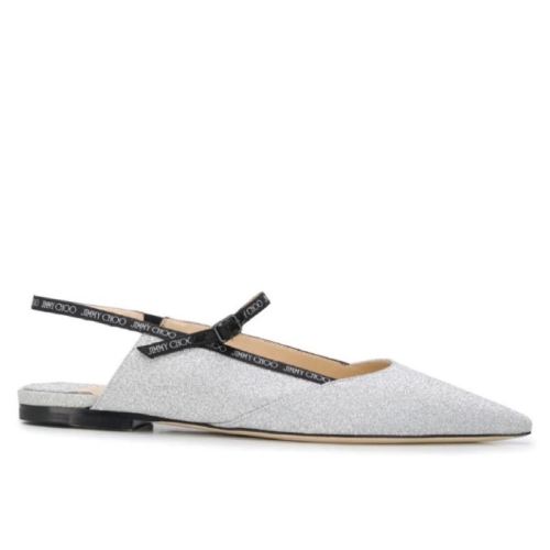 Jimmy Choo/周仰杰  經(jīng)典平跟鞋REEFLATFGB SILVER
