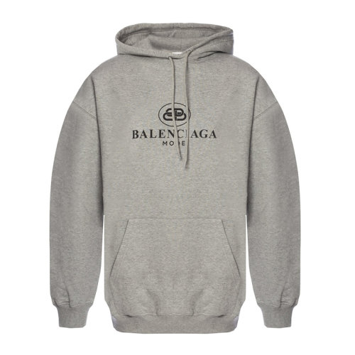 Balenciaga/巴黎世家 20春夏 女裝 服飾 太陽灰棉質(zhì)logo印花標(biāo)識時尚連帽抽繩長袖女士衛(wèi)衣