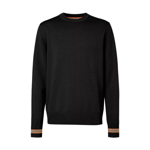 BURBERRY/博柏利      男士黑色標(biāo)志性條紋裝飾羊毛針織衫毛衣80332011