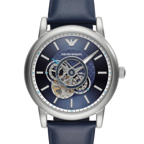 Emporio Armani/安普里奧阿瑪尼【明星同款】阿瑪尼手表男士復(fù)古優(yōu)雅透底皮帶機(jī)械腕表 AR60011/AR60012