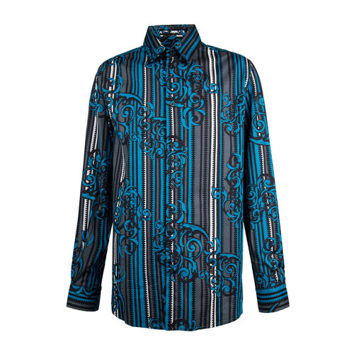 VERSACE/范思哲 男裝 服飾 多色翻領(lǐng)棉襯衣 男士長袖襯衫 B1GEA603-HFC00-222