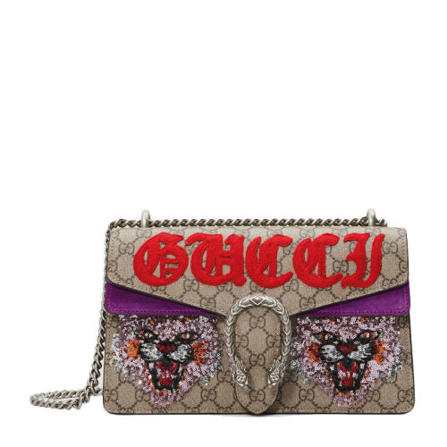 GUCCI/古馳 Dionysus系列女士拼色人造革單肩包斜挎包酒神包 400249-9C2HN-9279