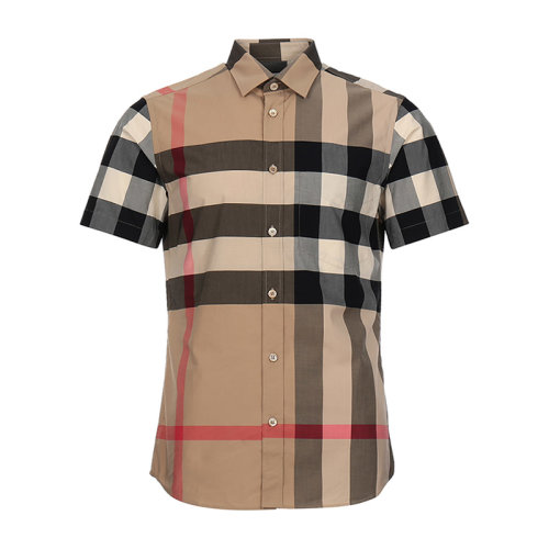 BURBERRY/博柏利 男士短袖襯衫 男款棉質(zhì)短袖襯衫 80173221