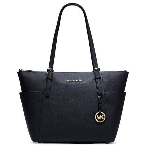 MichaelKors/邁克·科爾斯女士黑色牛皮單logo吊牌肩包